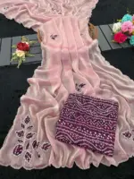 Modal 6339 Chiffon Embossed Foil with Cut Work Designer Saree Collection