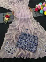 Modal 6339 Chiffon Embossed Foil with Cut Work Designer Saree Collection - Image 2