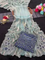 Modal 6339 Chiffon Embossed Foil with Cut Work Designer Saree Collection - Image 3