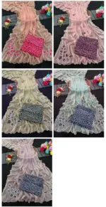 Modal 6339 Chiffon Embossed Foil with Cut Work Designer Saree Collection - Image 6