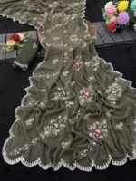 Modal 6358 Georgette Embroidered Designer Saree Collection - Image 2