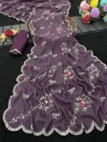 Modal 6358 Georgette Embroidered Designer Saree Collection - Image 3