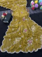 Modal 6358 Georgette Embroidered Designer Saree Collection - Image 7