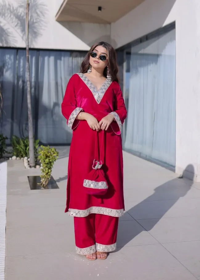 Mohini 9308 Velvet Embroidery Mirror Work Winter Readymade Dress