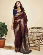 P 206 Silk Woven Work Traditional Wear Saree Collection - Image 3
