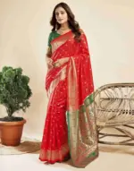 P 206 Silk Woven Work Traditional Wear Saree Collection - Image 7