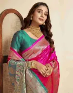 P 206 Silk Woven Work Traditional Wear Saree Collection - Image 9