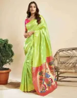 P 207 Silk Woven Work Traditional Wear Saree Collection - Image 11