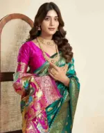 P 207 Silk Woven Work Traditional Wear Saree Collection - Image 12