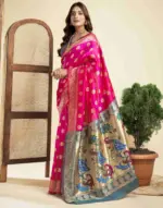 P 207 Silk Woven Work Traditional Wear Saree Collection - Image 5