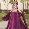 WMT 8123 Party Wear Lehenga wine colour