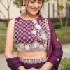 WMT 8123 Party Wear Lehenga wine colour