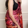 WMN 7012A Satin Silk Printed Saree with Natural Silk Blouse