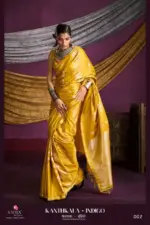 Rajtex Kanthkala Indigo Satin Silk Festival Wear Saree Collection - Image 4