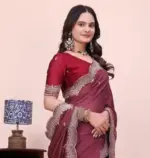 Scalop Dhrruv 1 Rangoli Silk Crush Embroidered Beautiful Saree Collection - Image 3