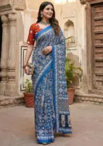 Scdf Bagru M Cotton Printed Casual Wear Saree Collection - Image 7