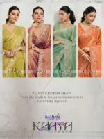 Sethnic Kaaya Verve Chiffon Velvet with Embroidered Saree Collection - Image 10