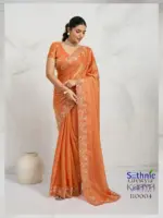 Sethnic Kaaya Verve Chiffon Velvet with Embroidered Saree Collection - Image 12