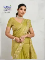 Sethnic Kaaya Verve Chiffon Velvet with Embroidered Saree Collection - Image 17