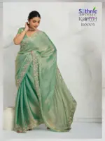 Sethnic Kaaya Verve Chiffon Velvet with Embroidered Saree Collection - Image 5