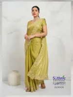 Sethnic Kaaya Verve Chiffon Velvet with Embroidered Saree Collection - Image 7