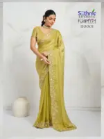 Sethnic Kaaya Verve Chiffon Velvet with Embroidered Saree Collection - Image 9