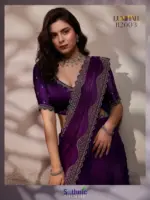 Sethnic Luminah Velvet Satin with Zarkan Border Party Wear Saree Collection - Image 5