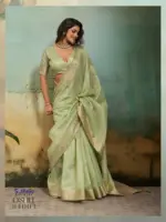 Sethnic Oshee Vibe Tissue Linen Zari Woven Festival Wear Saree Collection - Image 3