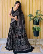 Sf Ajrakh Vol 1 Soft Japan Satin Ajrakh Printed Saree Collection - Image 11