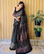 Sf Ajrakh Vol 1 Soft Japan Satin Ajrakh Printed Saree Collection - Image 2