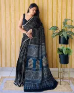 Sf Ajrakh Vol 1 Soft Japan Satin Ajrakh Printed Saree Collection - Image 9