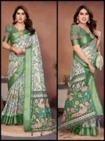 Shc Axita Vol 1 Premium Cotton Silk Kalamkari Printed Saree Collection - Image 2