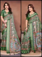 Shc Axita Vol 1 Premium Cotton Silk Kalamkari Printed Saree Collection - Image 5
