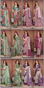 Shc Axita Vol 1 Premium Cotton Silk Kalamkari Printed Saree Collection - Image 6