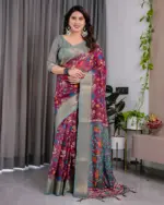 Shc Handloom Vol 1 Linen Floral Printed Saree Collection - Image 10