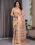 Shc Handloom Vol 1 Linen Floral Printed Saree Collection - Image 7