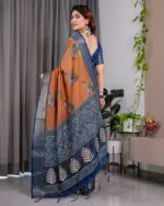 Shc Handloom Vol 1 Linen Floral Printed Saree Collection - Image 9