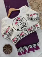 Shree Nath Vol 1 Khadi Cotton Saree Blouse with Handwork Collection - Image 6