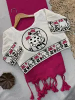 Shree Nath Vol 1 Khadi Cotton Saree Blouse with Handwork Collection - Image 7