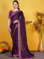 Swarosk Delta Paan Lycra with Lace Border Party Wear Saree Collection