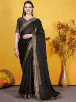 Swarosk Delta Paan Lycra with Lace Border Party Wear Saree Collection - Image 3