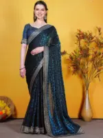 Swarosk Delta Paan Lycra with Lace Border Party Wear Saree Collection - Image 4