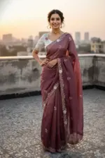 Vt 811 T Gold Crush Embroidery with Multi Threaded Designer Saree Collection - Image 5