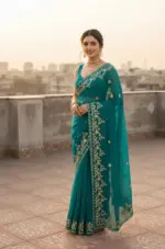 Vt 827 T Fandy Chiffon Embroidery Worked Fancy Saree Collection - Image 2