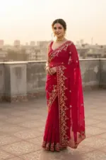 Vt 827 T Fandy Chiffon Embroidery Worked Fancy Saree Collection - Image 3