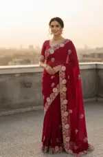 Vt 830 T Vichitra Embroidery Worked Wedding Wear Saree Collection - Image 8