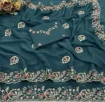 Vt 832 T Georgette Silk with Thread Coding Embroidery Worked Saree Collection - Image 10