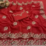 Vt 832 T Georgette Silk with Thread Coding Embroidery Worked Saree Collection - Image 7