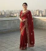 Vt 832 T Georgette Silk with Thread Coding Embroidery Worked Saree Collection - Image 9