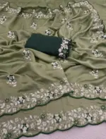 Vt 834 T Soft Vichitra Silk Thread Work Designer Saree Collection - Image 11